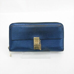 Chloe Drew Zipper Long Wallet Blue